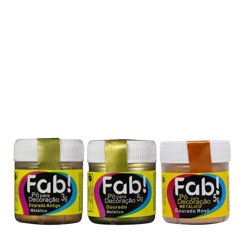 Pó para Decoração Metálico 3gr Fab! (01 unidade)-metalico-dourado-rose