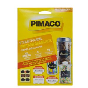 Etiqueta Adesiva de Papel A5 Preta 50x65mm Pimaco (18 etiquetas)