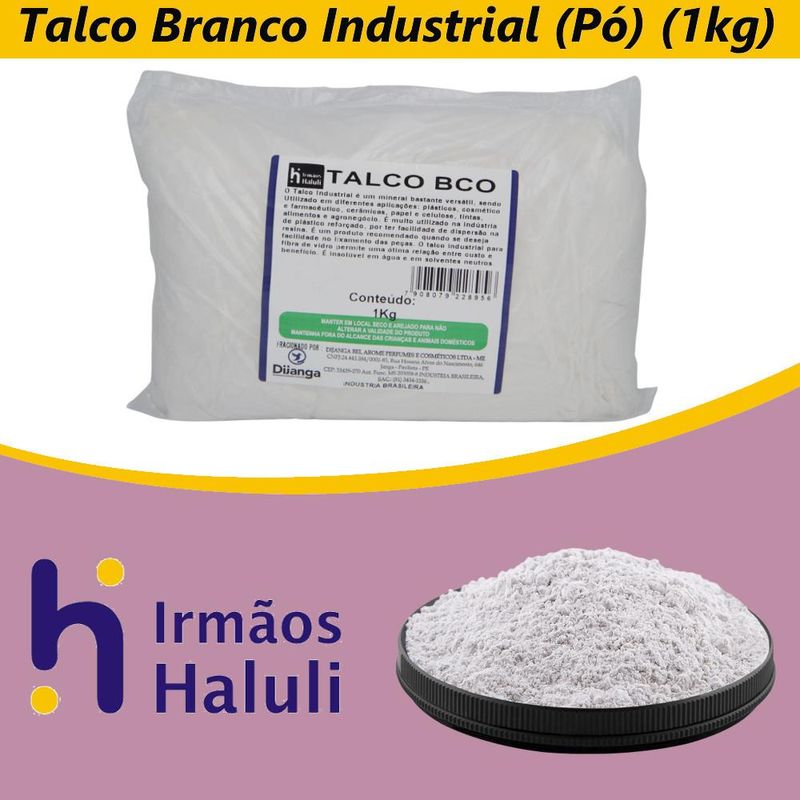 Talco Branco Industrial em Pó Dijanga 1KG - Irmãos Haluli