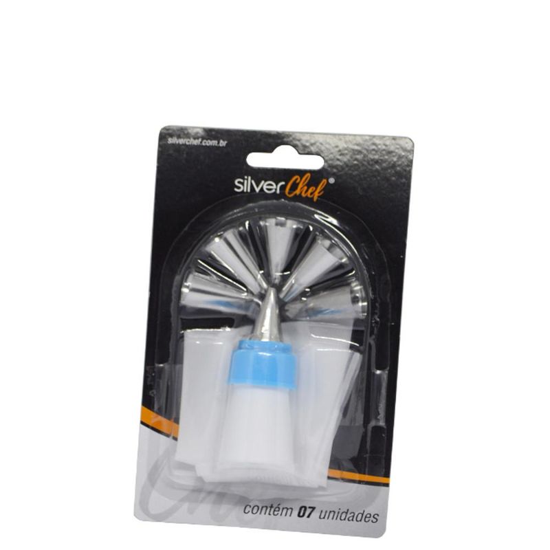 Kit-Bicos-de-Confeitar-C--Adaptador-e-Manga-Pequena-Ref.-FT-268-Silver-chef--08-pecas-