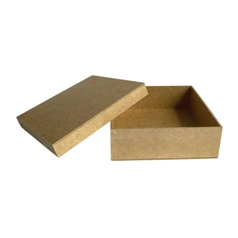 Caixa de MDF Tampa Sapato Quadrado 16x16cm Ref.: 19011 Contraste (01 Unidade)