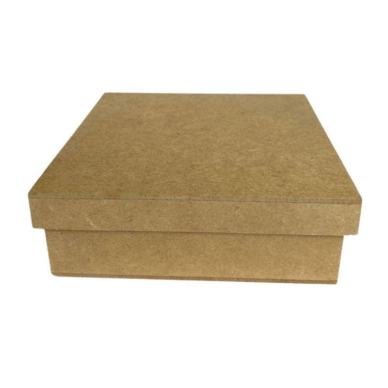 Caixa de MDF Tampa Sapato Quadrado 16x16cm Ref.: 19011 Contraste (01 Unidade)