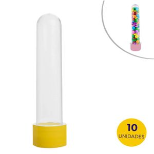 Tubete Grande Com Tampa Amarela 11,7cm Mirandinha Miniaturas (10 unidades)