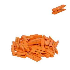 Mini Pregador de Madeira Laranja 3,5cm Art Lille (50 unidades)