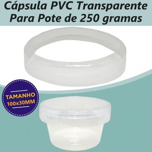 Cápsula (Lacre de Segurança) de PVC 100x30x0,07mm para Pote Plástico de 250gr (1000 unidades)
