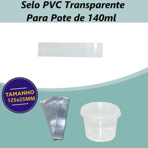 Selo (Lacre de Segurança) de PVC 125x25mm P/ Pote Plástico de 140ml (1000 unidades)