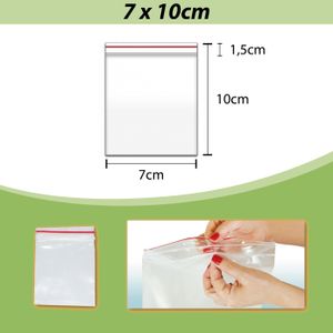 Saco Plástico com Fechamento Zip N.º 3 7x10cm Vabene (100 unidades)