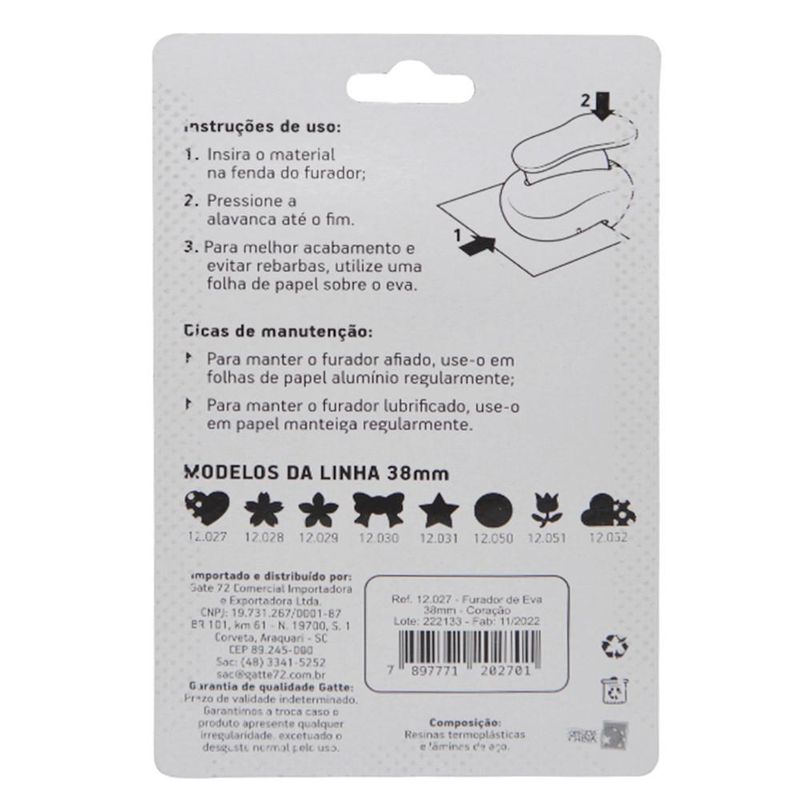Furador Artesanal de EVA Nuvem 38mm 1.5" Ref. 12052 Make+ (01 unidade)