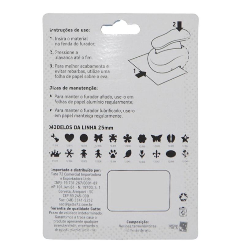 Furador Artesanal de EVA Flor 6 P�talas 25mm Ref. 12019 Make+ (01 unidade)