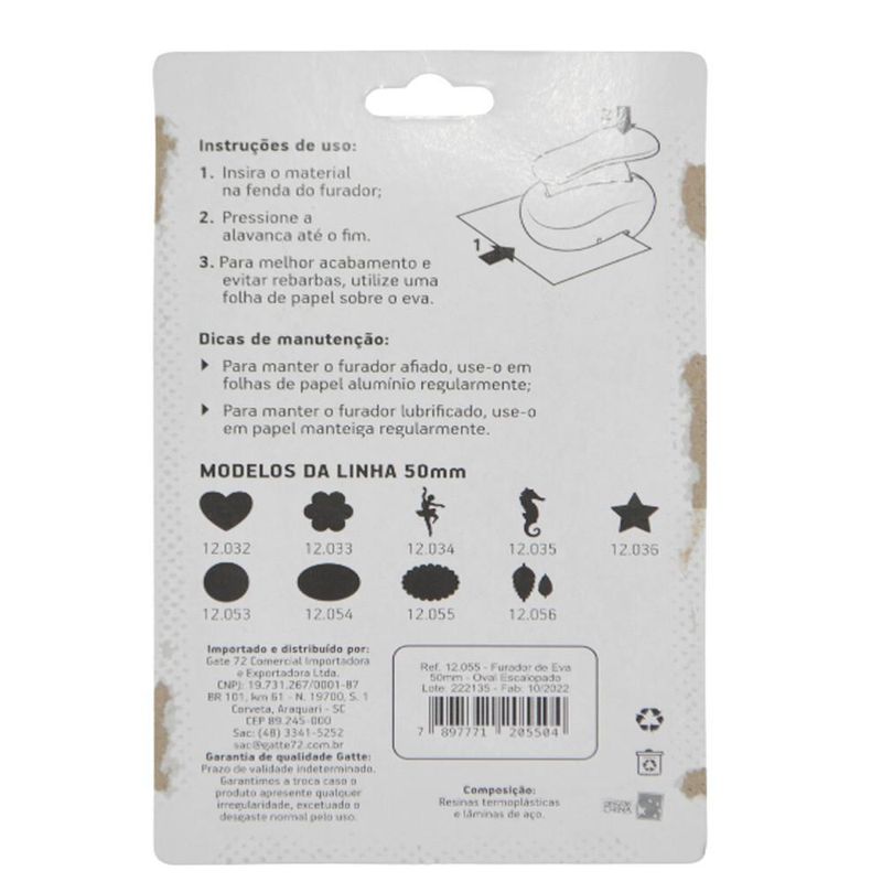Furador-Artesanal-de-EVA-Oval-Escalopado-50mm-2--Ref.-12055-Make---01-unidade-