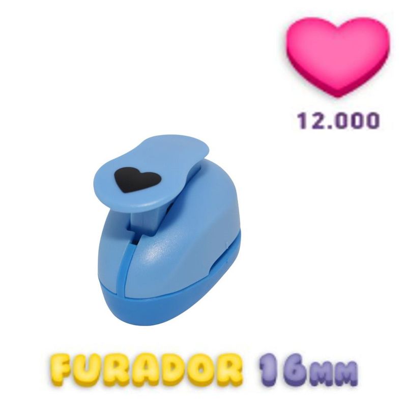 Furador Artesanal de EVA Cora��o 16mm Ref. 12000 Make+ (01 unidade)