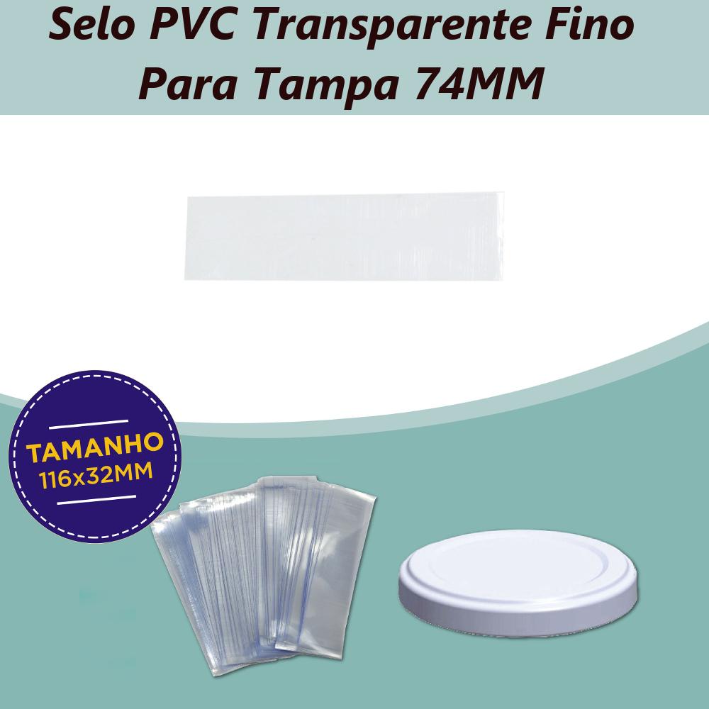 Selo (Lacre de Segurança) de PVC Fino 116x32x0,045mm P/ Tampa 74mm ...