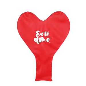 Balão de Látex Pic Pic Coração Liso 150 EU TE AMO Vermelho/Branco 20" Globos (01 unidade)