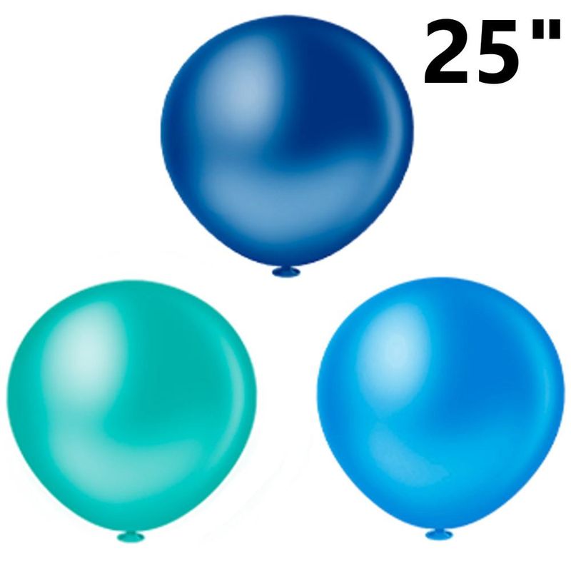Balão de Látex Pic Pic Fat Ball 250 Liso 25" Globos (01 unidade)-azul-claro