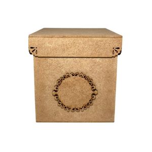 Caixa de MDF Cubo Videira 13x13cm Ref.: 19326 Contraste (01 Unidade)