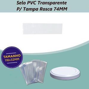 Selo (Lacre de Segurança) de PVC 116x32x0,07mm P/ Tampa 74mm (1.000 unidades)