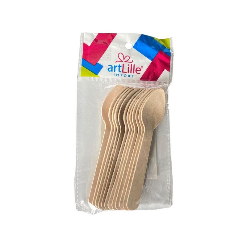 Colheres-Descartaveis-de-Madeira-11cm-Art-Lille--12-Unidades-