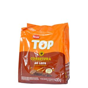 Cobertura Fracionada em Gotas Sabor Chocolate ao Leite Top Harald (400 gramas)