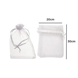 Saquinho de Organza Branco 20x30cm Art Lille (10 Unidades)