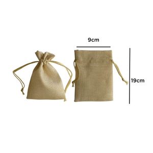 Saquinho de Tecido com Brilho Dourado 09x12cm Art Lille (10 Unidades)