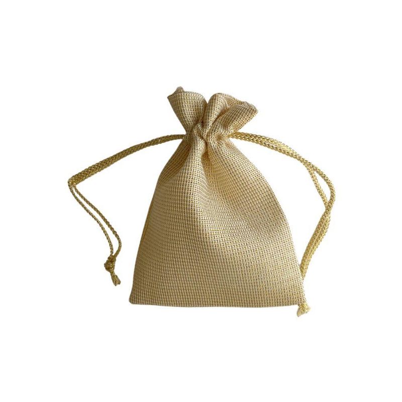 Saquinho-de-Tecido-com-Brilho-Dourado-09x12cm-Art-Lille--10-Unidades-