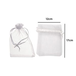 Saquinho de Organza Branco 12x17cm Art Lille (10 Unidades)