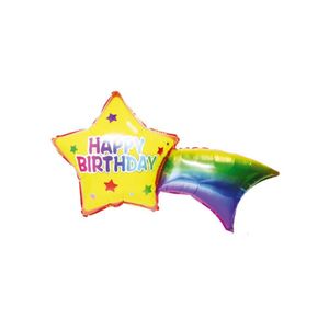 Balão Metalizado Feliz Aniversário com Arco-Íris Júpiter Party (01 Unidade)