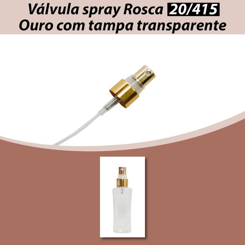 Valvula-Spray-Rosca-20-415-Ouro-com-Tampa-Transparente--10-unidades-