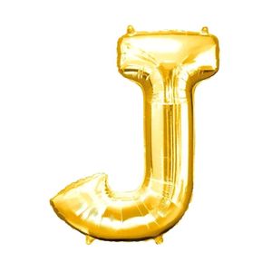 Balão Metalizado Globo Letra J Dourado 40cm Júpiter Party (1 Unidade)