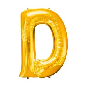 Balão Metalizado Globo Letra D Dourado 40cm Júpiter Party (01 Unidade)