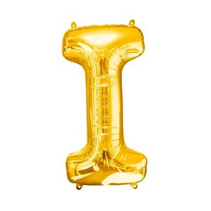 Balão Metalizado Globo Letra I Dourado 40cm Júpiter Party (1 Unidade)