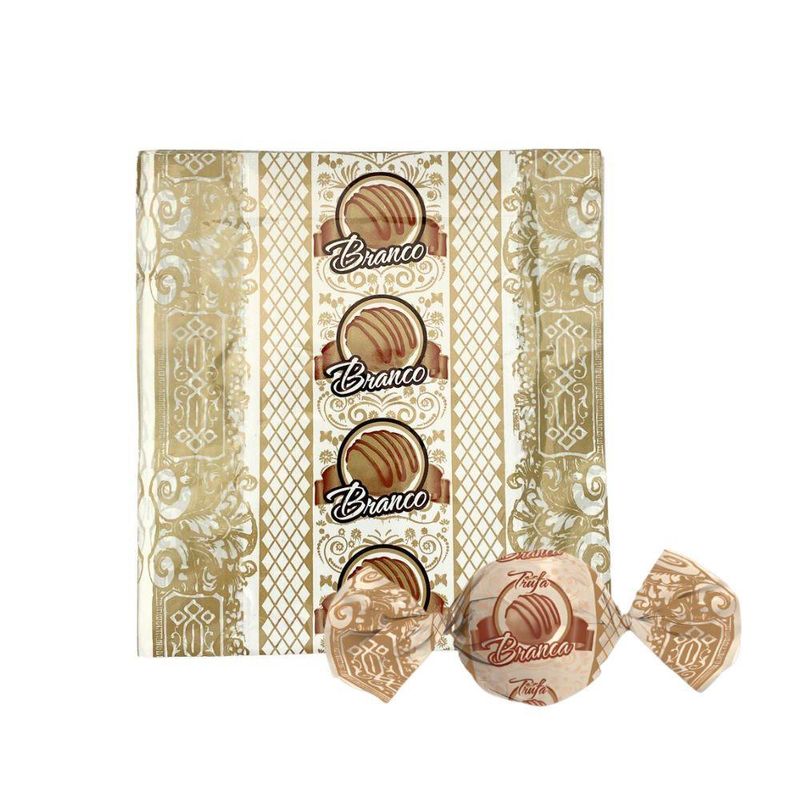 Embalagem para Trufas e Bombons Branco Carber (100 Unidades)