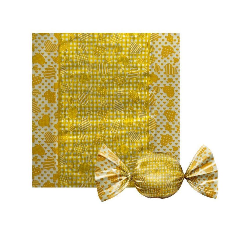 Embalagem-para-Trufas-e-Bombons-Coracao-Amarelo-Carber--100-Unidades-