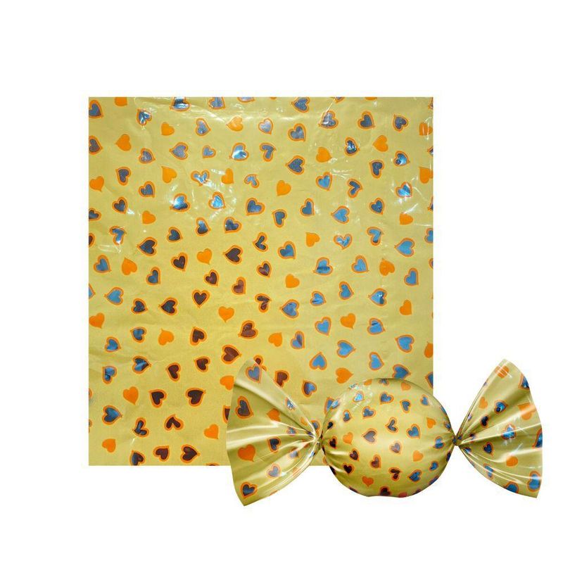 Embalagem para Trufas e Bombons Corações Amarelos Cromus (100 Unidades)