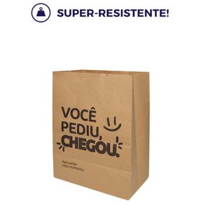 Saco de Papel Kraftt Delivery C/ Impressão PP 25x18x12cm Dura Mais JP (50 unidades)