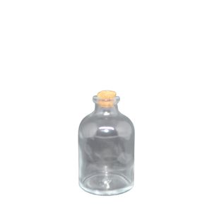 Frasco de Vidro Penicilina C/ Tampa Rolha de Cortiça 50ml JMM8X (01 unidade)