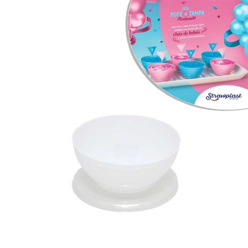 Kit-Pote-e-Tampa-Redondo-em-Poliestireno-Ref.787-100ml-Branco-Strawplast--10-unidades-