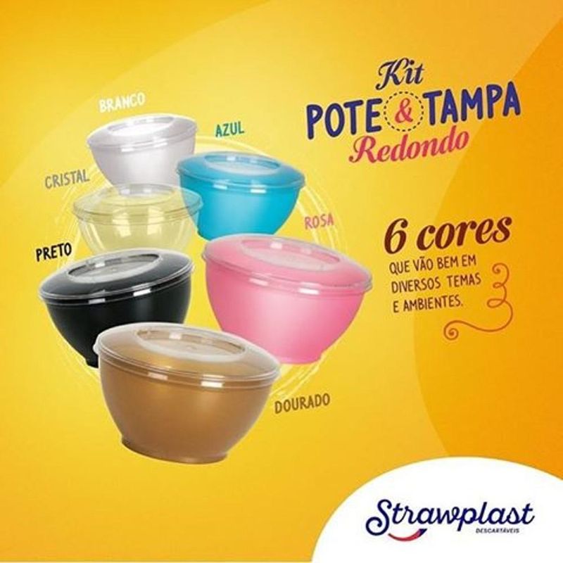 Kit-Pote-e-Tampa-Redondo-em-Poliestireno-Ref.787-100ml-Branco-Strawplast--10-unidades-