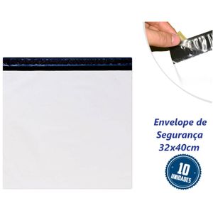 Envelope de Segurança 32x40cm em PEBD com Aba Adesiva Embalagem Fácil (10 unidades)