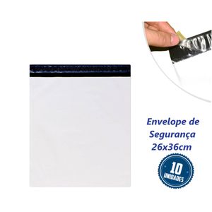 Envelope de Segurança 26x36cm em PEBD com Aba Adesiva Embalagem Fácil (10 unidades)