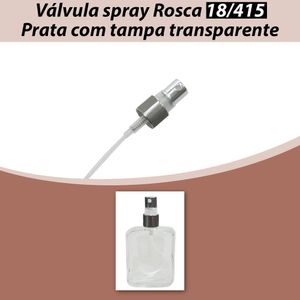 Válvula Spray Rosca 18/415 Prata com Tampa Transparente (01 unidade)