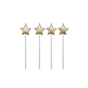Vela Estrela Dourada Silver Festas (04 Unidades)