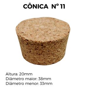 Rolha Cortiça Cônica N°11 20x38x33mm (10 unidades)