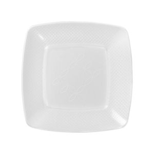 Prato Descartável Incolor Quadrado 15cm Strawplast (10 Unidades)