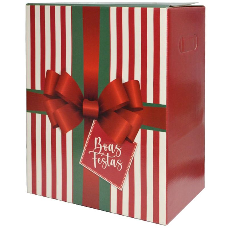 Caixa de Papel Cartão P/ Cesta de Natal Celebra Ref. 13004411 Cromus (01 unidade)