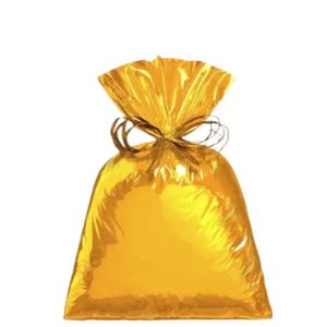 Saco Para Presente Liso Metalcor Dourado Tamanho P5 15x29cm Cromus (50 unidades)