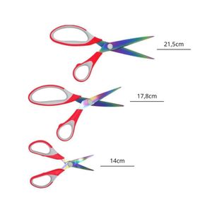 Kit 3 Tesouras Linha Titanium Softy Rainbow Westpress (03 Unidades)