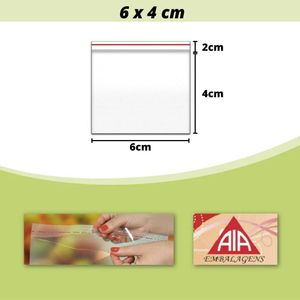 Saco PP Incolor Adesivado 6x4cm AIA (100 Unidades)