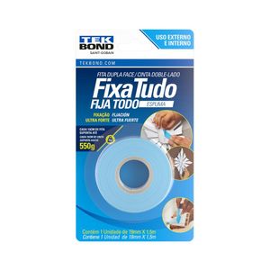 Fita Dupla Face Fixa Tudo Espuma 19mmx1,5mts Tek Bond (01 Unidade)