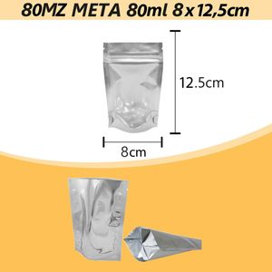 Saco Stand-up Pouch 80MZ Metalizada 80ml 8x12.5cm Tradbor (10 unidades)